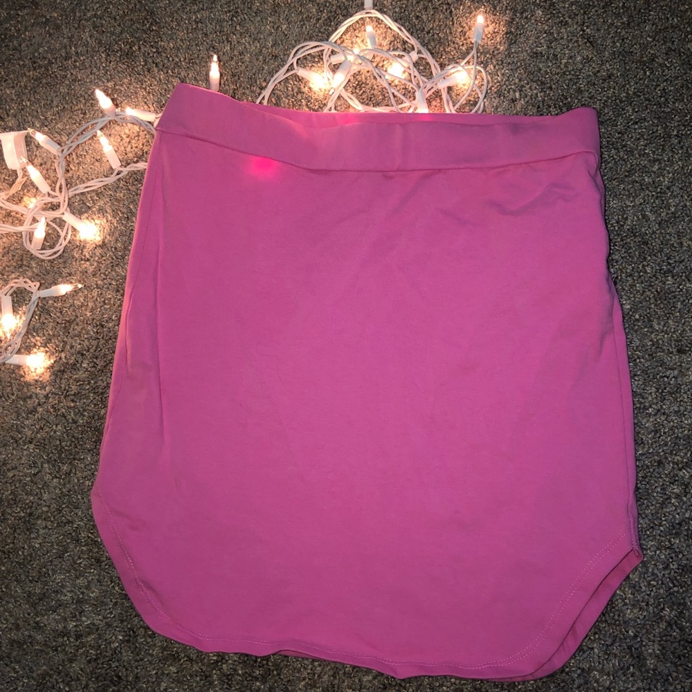 Hot pink mini skirt